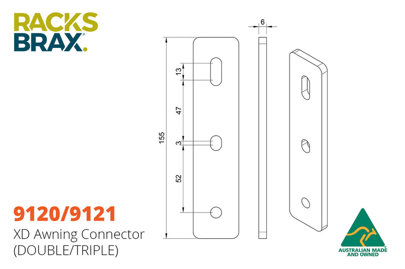 XD Awning Connector (Suits Alu-Cab Shadow Awn And Quick Pitch Weathershade 20 Sec. )