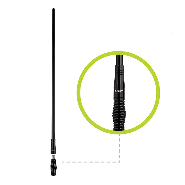 ANU800 6.5dBi UHF CB Antenna with Detachable fibreglass Pole