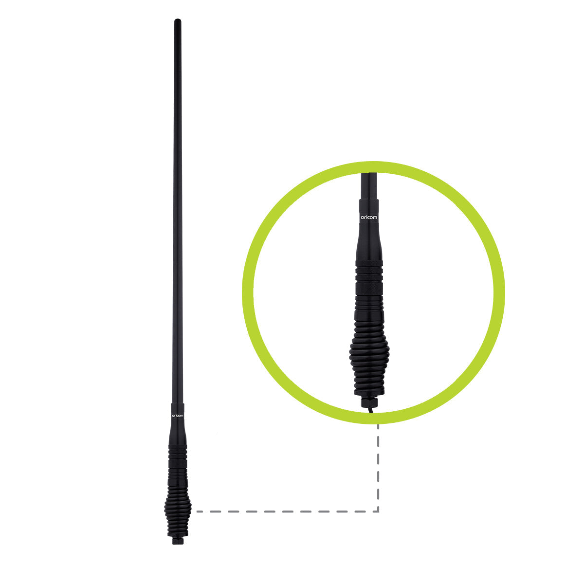 ANU900 6.5dBi UHF CB Antenna with Large Barrel Spring base