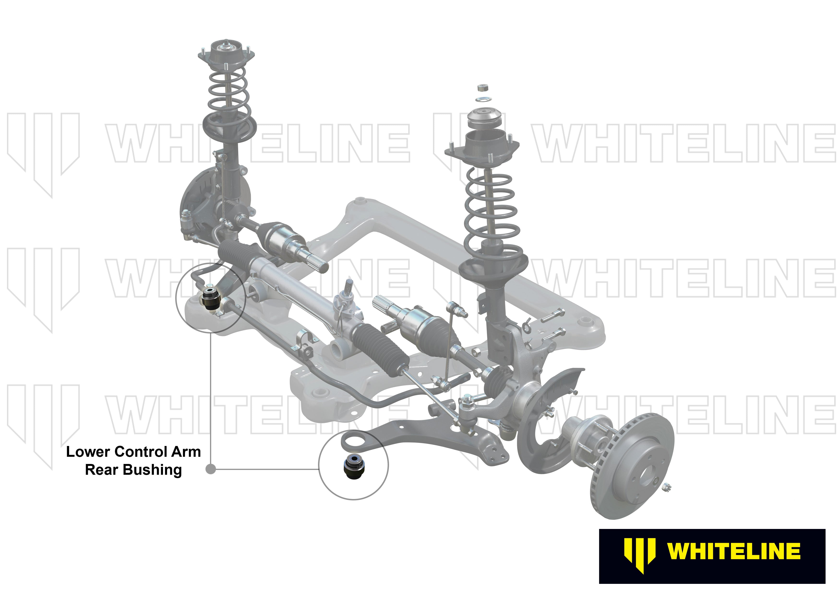 Front Control Arm Lower - Inner Rear Bushing Double Offset Kit to Suit Hyundai I30N PD and Kona OS (KCA477)