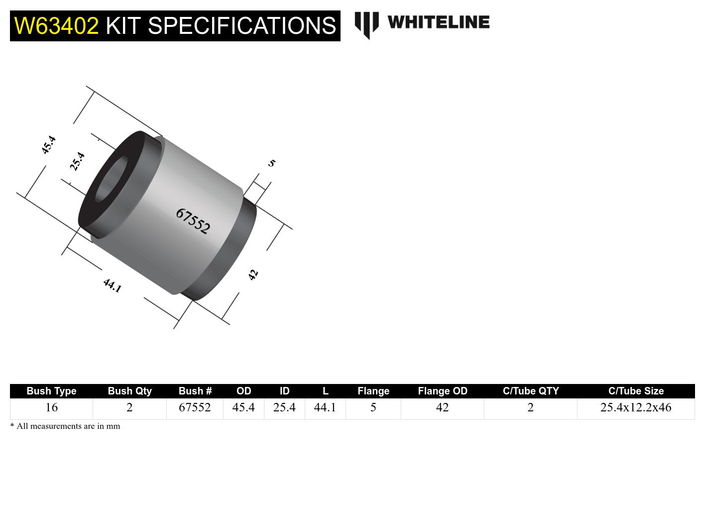 Rear Control Arm Upper Rear - Outer Bushing Kit to Suit BMW 1 Series, 3 Series and X1 (W63402)