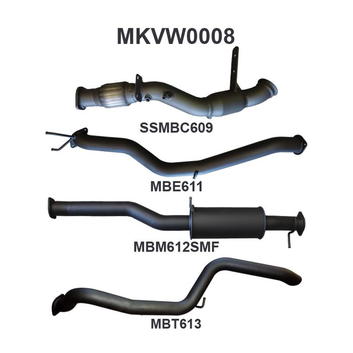 Manta - Amarok 2.0L 3in Later Model Tailpipe Exit Sports Muffler (MKVW0008) - (MKVW0008)