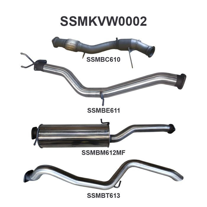 Manta - Amarok 2.0L 3in EARLY Model Tailpipe Exit (SSMKVW0002) - (SSMKVW0002)