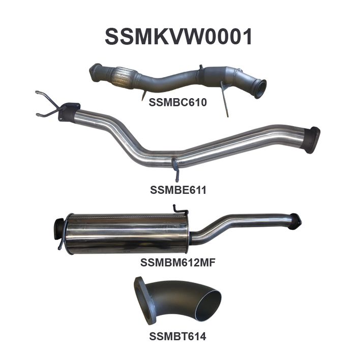 Manta - Amarok 2.0L 3in EARLY Model Standard Exit (SSMKVW0001) - (SSMKVW0001)