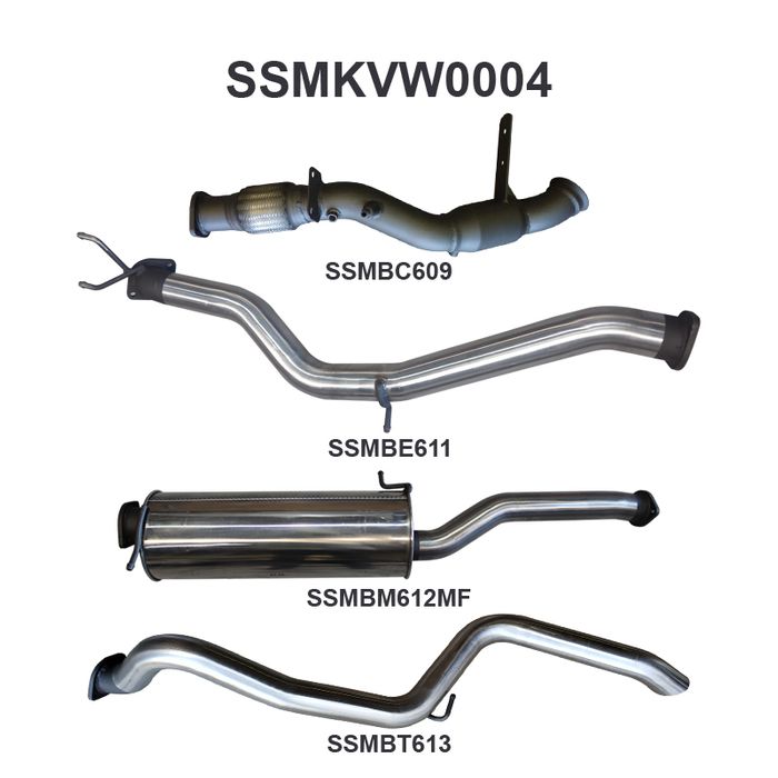 Manta - Amarok 2.0L 3in Later Model Tailpipe Exit (SSMKVW0004) - (SSMKVW0004)