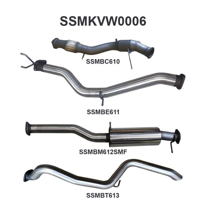 Manta - Amarok 2.0L 3in EARLY Model Tailpipe Exit Sports Muffler (SSMKVW0006) - (SSMKVW0006)