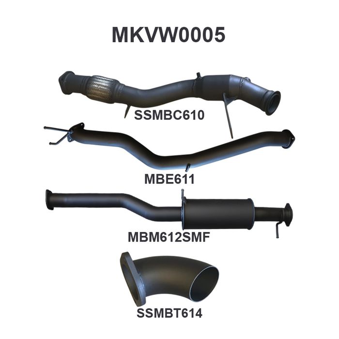 Amarok 2.0L 3in EARLY Model Standard Exit Sports Muffler (MKVW0005)