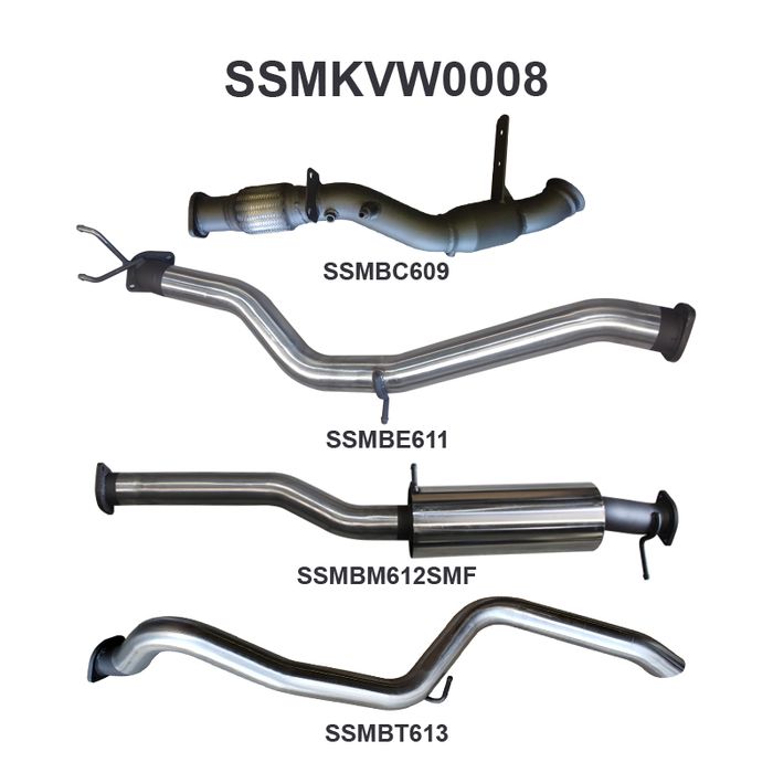 Manta - Amarok 2.0L 3in Later Model Tailpipe Exit Sports Muffler (SSMKVW0008) - (SSMKVW0008)