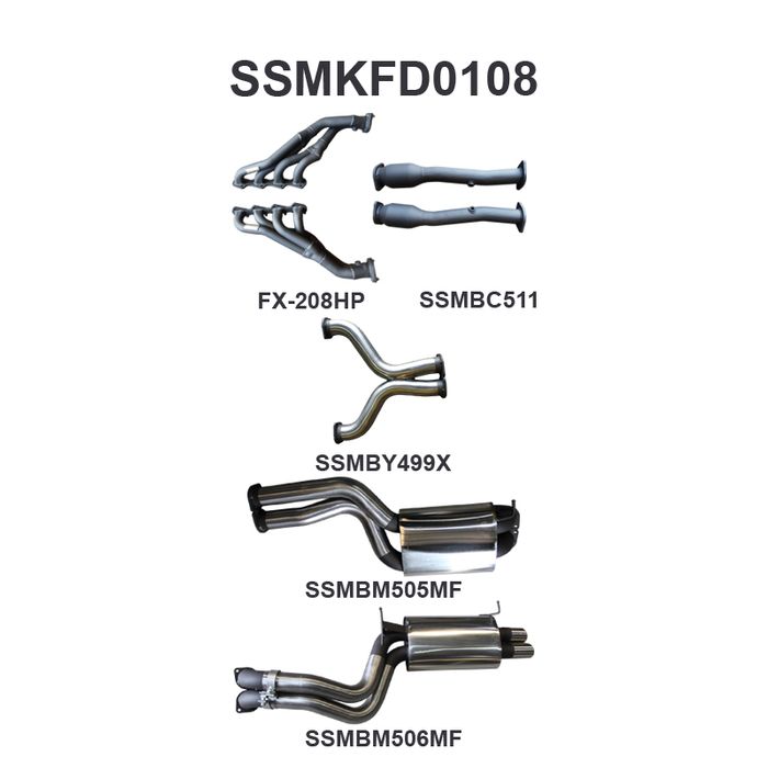 BA BF V8 4V Sedan 3in Dual With Extractors Muffler/Muffler (SSMKFD0108)