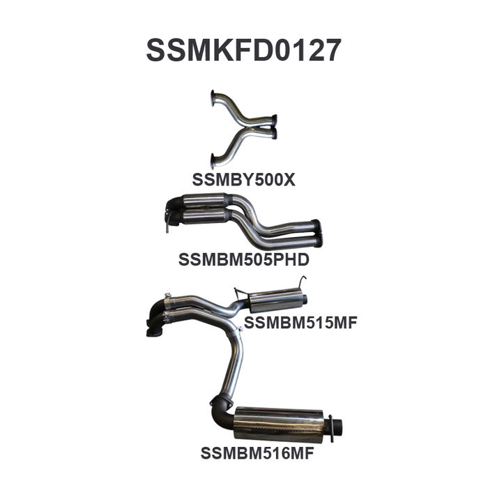 BF GT V8 Sedan 3in L & R CatBack Hotdog/Muffler (SSMKFD0127)