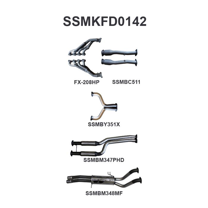 BA BF V8 4V Ute 2.5in Dual With Extractors Hotdog/Muffler (SSMKFD0142)