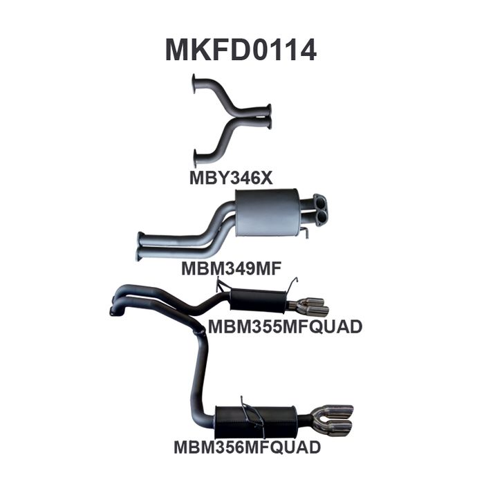 BA BF V8 Sedan 2.5in L & R CatBack Muffler/Muffler (MKFD0114)