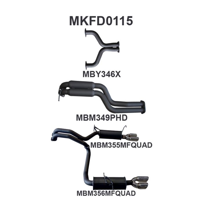 BA BF V8 Sedan 2.5in L & R CatBack Hotdog/Muffler (MKFD0115)