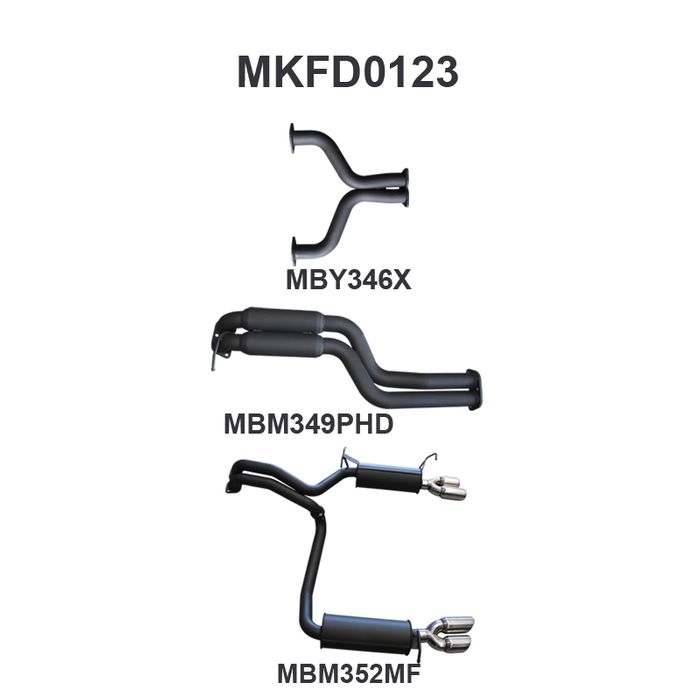 BF GT V8 Sedan 2.5in L & R CatBack Hotdog/Muffler (MKFD0123)