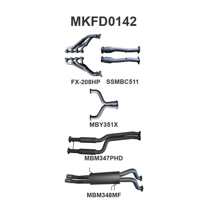 BA BF V8 4V Ute 2.5in Dual With Extractors Hotdog/Muffler (MKFD0142)