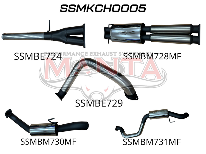 Manta - CHEVROLET SILVERADO 1500 6.2L V8 CAT BACK EXHAUST SYSTEM, CENTRE MUFFLER, REAR MUFFLER (SSMKCH0005) - (SSMKCH0005)