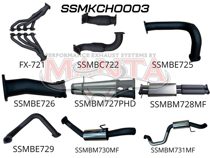 Manta - Chevrolet Silverado 1500 6.2L V8 Full Exhaust System With Extractors, Cats and Twin 3in Cat Back (SSMKCH0003) - (SSMKCH0003)