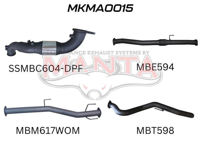 BT50 2020 ON 3.0L TURBO BACK WITH CAT & WITHOUT MUFFLER (MKMA0015)