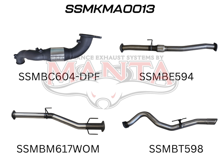 BT50 2020 ON 3.0L TURBO BACK WITH CAT & MUFFLER (SSMKMA0013)