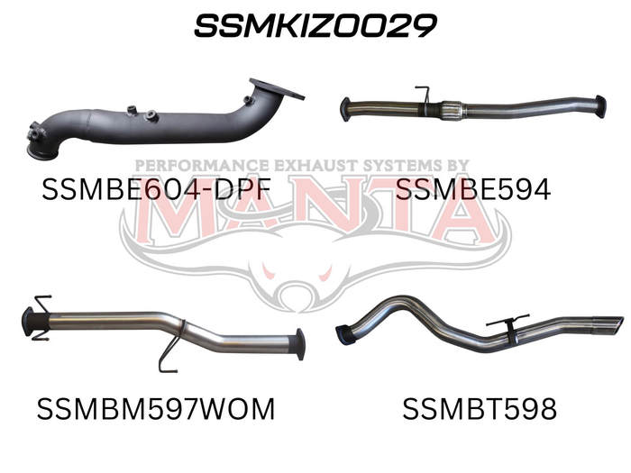 DMAX 2017 ON 3.0L TURBO BACK WITHOUT CAT & WITHOUT MUFFLER