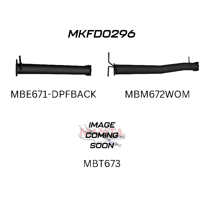 Next Gen T6.2 Ranger V6 4in DPF Back Without Centre Muffler
