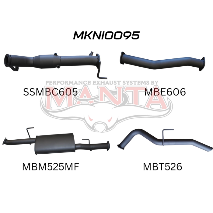 NP300 Navara 3in Turbo Back Exhaust System With Cat, Muffler