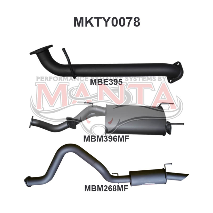 UZJ100 LANDCRUISER 4.7L V8 3in CAT-BACK EXHAUST WITH CENTRE & REAR MUFFLER