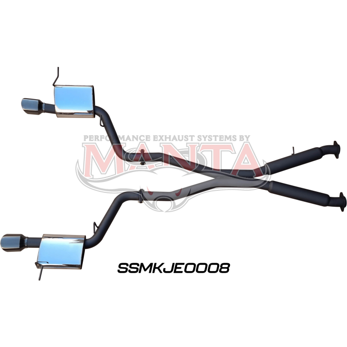 Jeep Grand Cherokee WK2 SRT 6.4L V8 Twin 3in cat back exhaust system, with Black tips