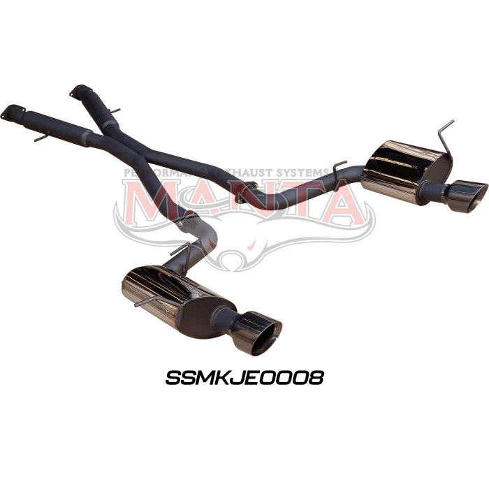 Jeep Grand Cherokee WK2 SRT 6.4L V8 Twin 3in cat back exhaust system, with Black tips