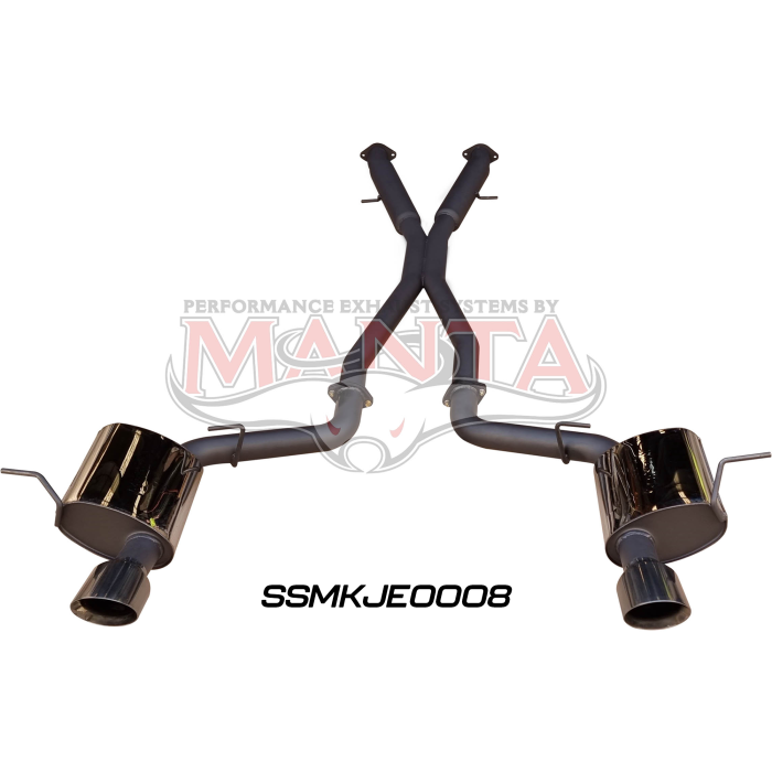 Jeep Grand Cherokee WK2 SRT 6.4L V8 Twin 3in cat back exhaust system, with Black tips