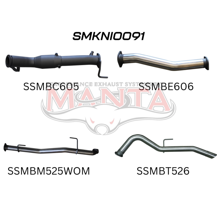 NP300 Navara 3in Turbo Back Exhaust System With Cat, WOM