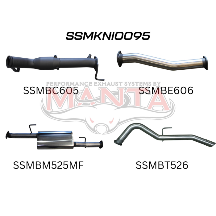 NP300 Navara 3in Turbo Back Exhaust System With Cat, Muffler